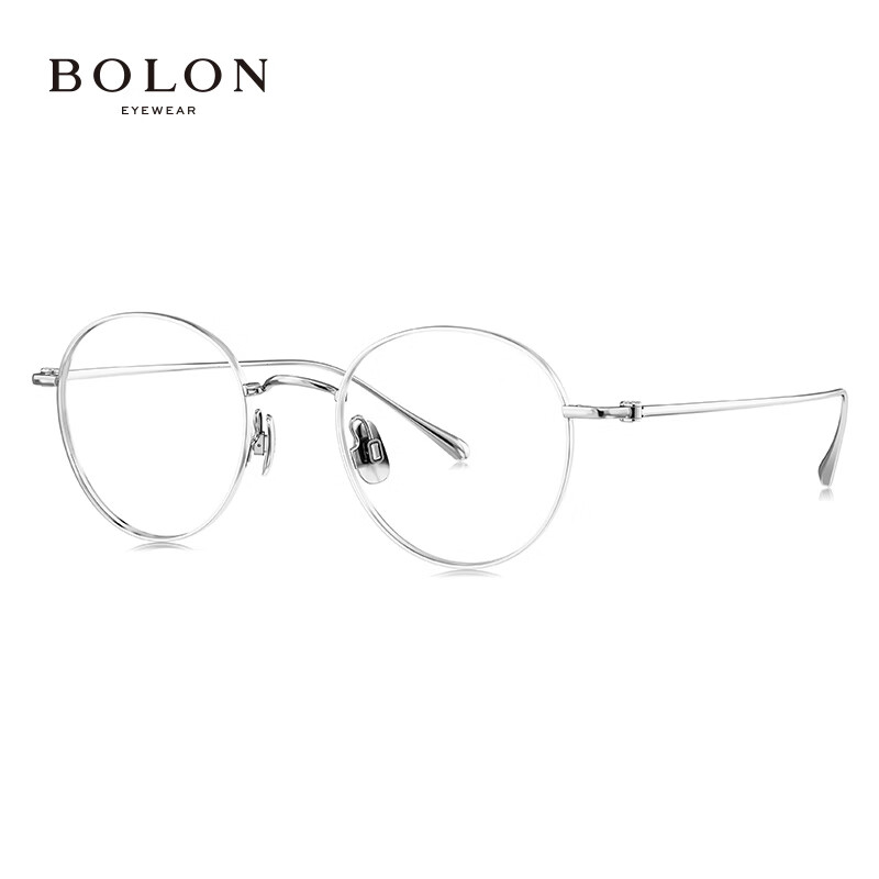 暴龙（BOLON）眼镜王俊凯同款圆框β钛光学镜女近视眼镜框男轻 BT1610B90