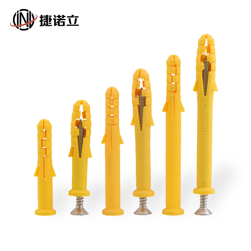 捷诺立(jnl)58123 塑料膨胀螺丝小黄鱼膨胀螺钉墙体胶塞膨胀管 m10*