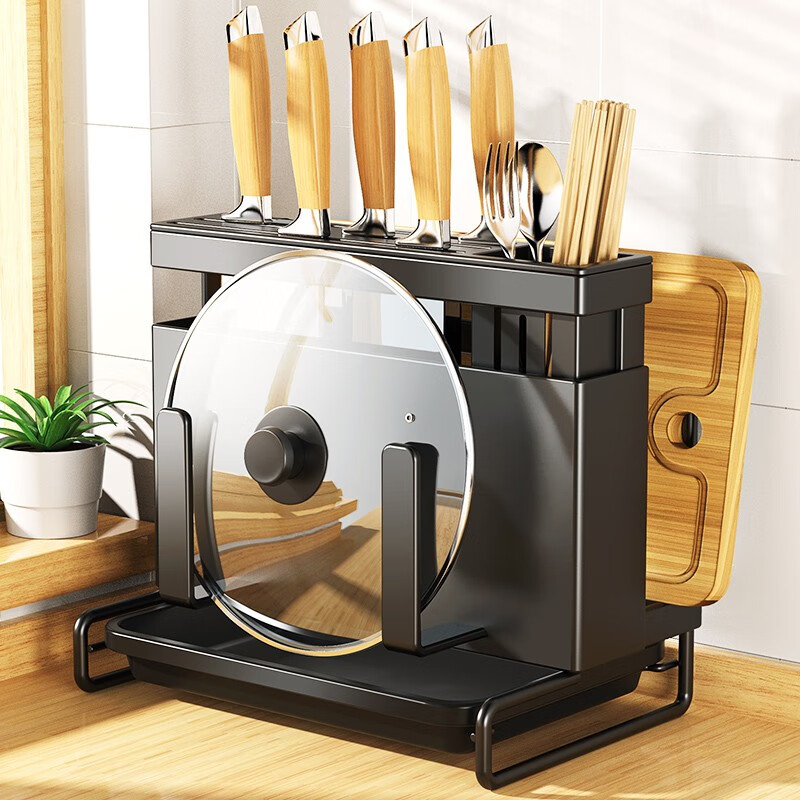 本王(bw)厨房置物架刀架不锈钢刀具锅盖筷子筒砧板菜板架厨房用具收纳