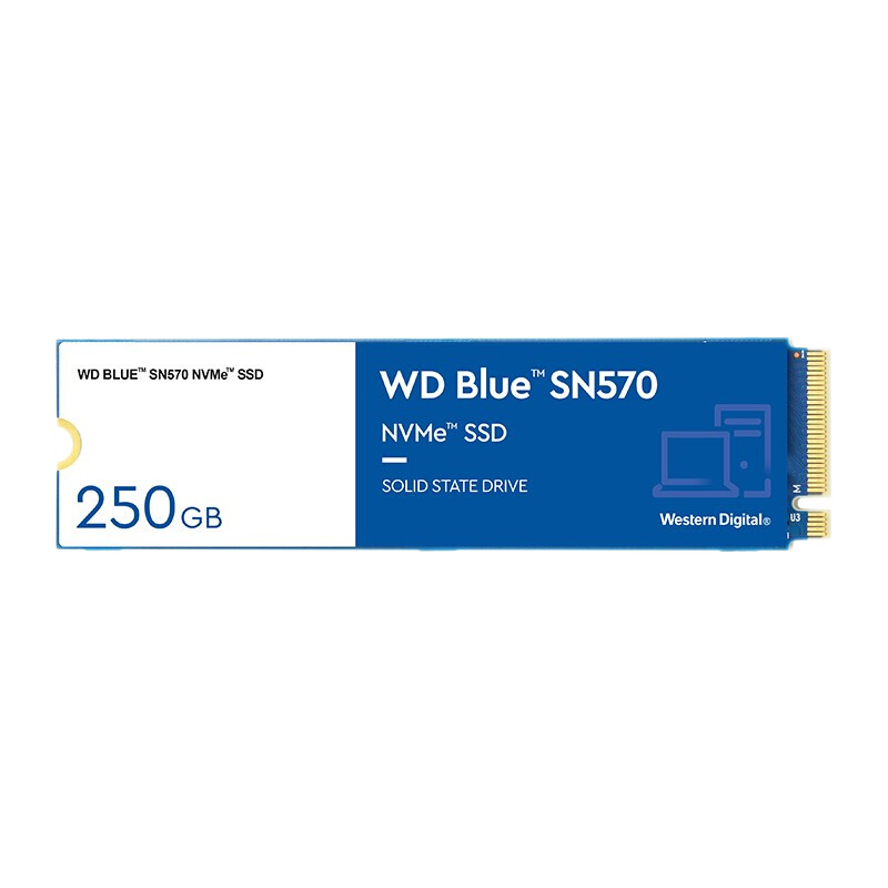 西部数据（Western Digital）NVME M.2 2280笔记本台式机SSD固态硬盘 蓝盘SN550 1T+散热片