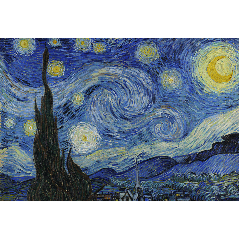天智星梵高星空拼图木质向日葵星月夜1000片油画500高难度300成人版
