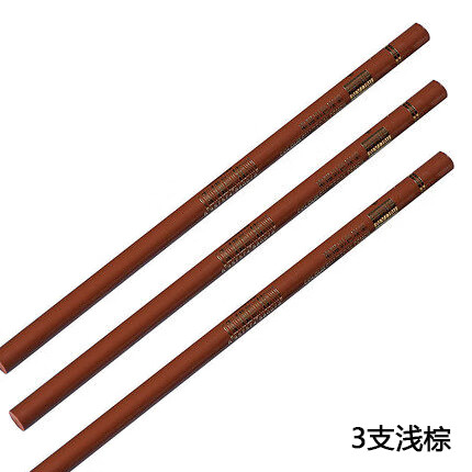 nyoni尼奥尼彩色炭笔 白色黑色棕色咖色炭笔套装素描碳笔美术生性绘画铅笔用品14b 浅棕色3支 2B