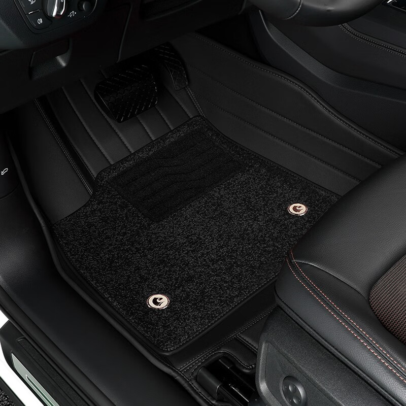 沃丹真皮汽车脚垫适用于26款奥迪A6L A4L A8L A5A7L Q3 Q5L Q7 Q8 Q6L 经典黑（环保皮双层脚垫） 奥迪A7L