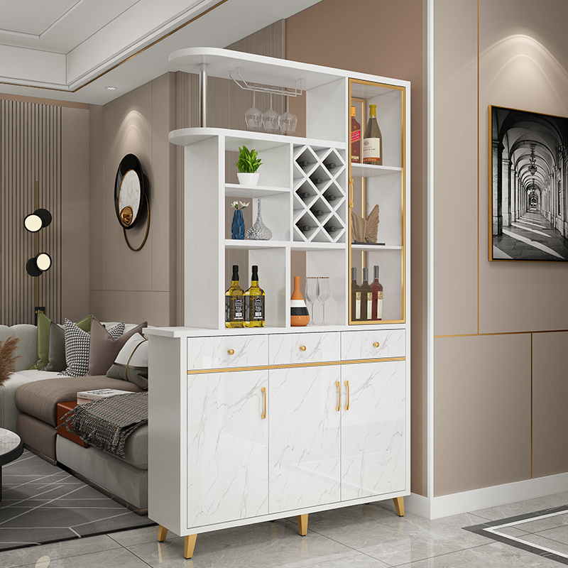 折叠屏风隔断 移动屏风 轻奢酒柜玄关柜客厅间厅柜小户型屏风鞋柜一体