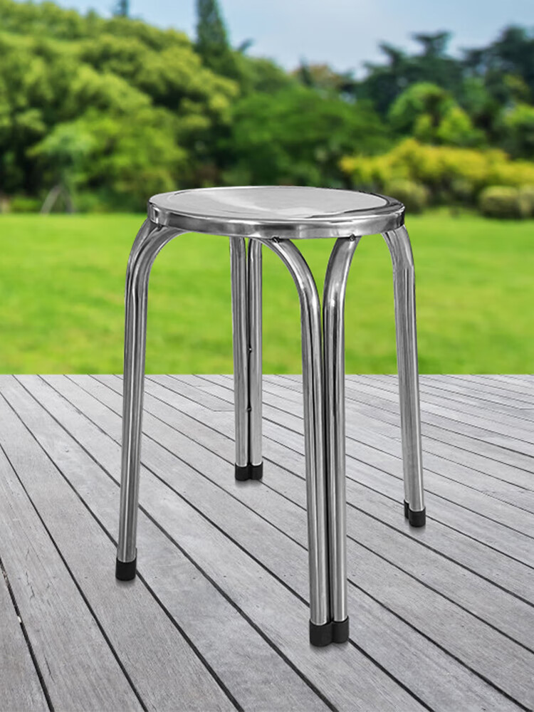 缘承嘉304加厚不锈钢圆凳子饭店园凳餐厅家用椅子小矮凳子圆凳凳高