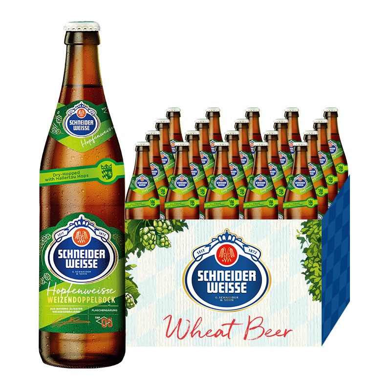 施纳德（Schenider Weisse）德国原装进口精酿啤酒 进阶级经典小麦啤酒 5号多花小麦啤酒 500mL 20瓶