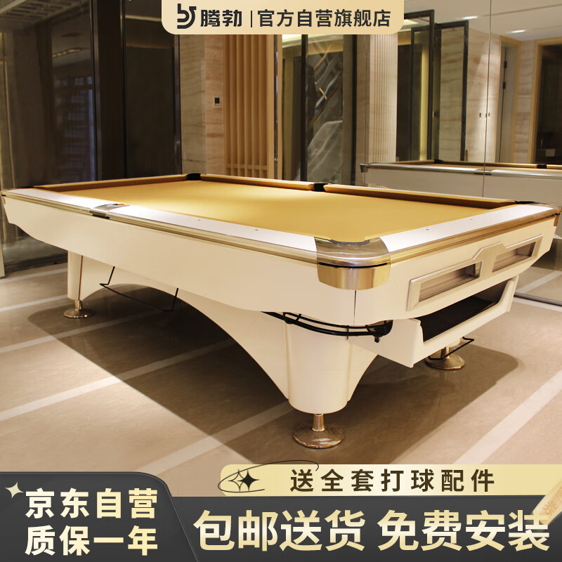 腾勃（TB）台球桌标准型成人家用美式黑8商用花式九球桌商用会所桌球台
