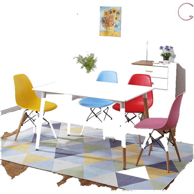 家用餐桌小户型饭桌出租房吃饭桌子现代简约餐桌椅组合长方形餐厅快餐饭店食堂餐桌4人6人用 单桌120*80配四椅