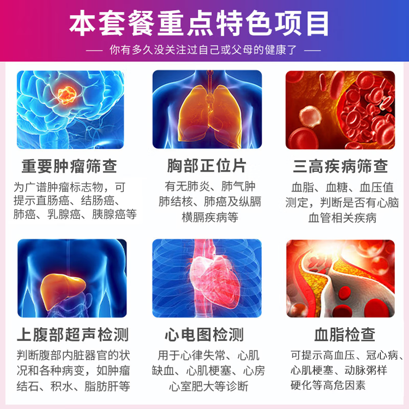 美年大健康 体检套餐 女士男性青中老年人全国百店通用 乐享E套餐 电子卡密