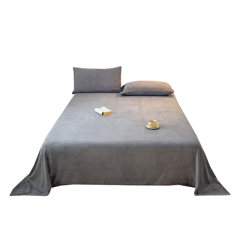 无印良品牛奶绒床单单件 冬季加厚法兰绒1.5/1.8米床被单毛毯 230*245cm