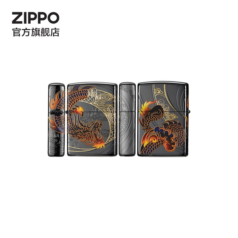 ZIPPO之宝煤油防风打火机创意系列打火机官方原装商务机型礼品礼物龙战于野套装