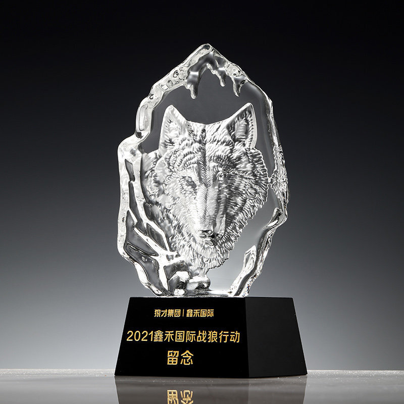 菩本家精致菩本家运动会 水晶奖杯定制狼性精神团队奖杯销售名公司