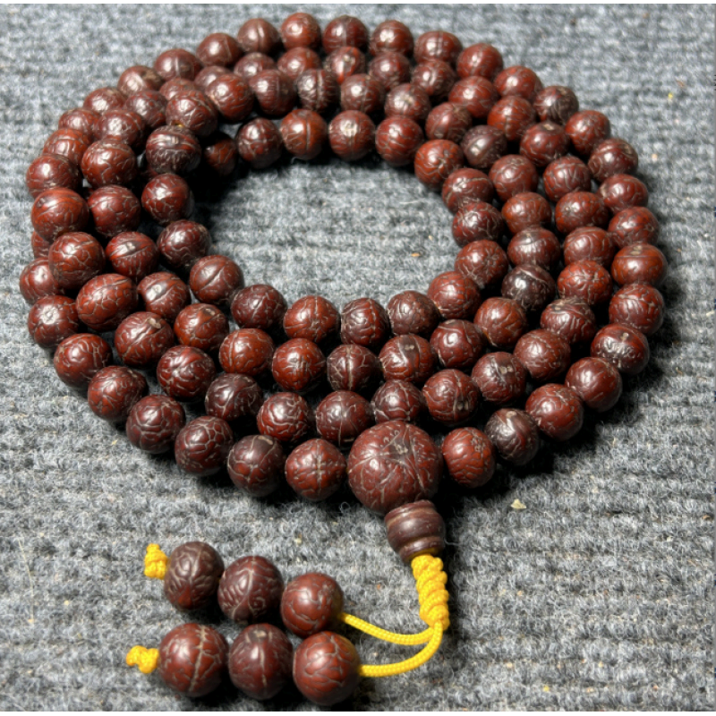 铂甄(bozhen)凤眼菩提108「机刷做旧」包浆尼泊尔老藏式原桩颗文玩老