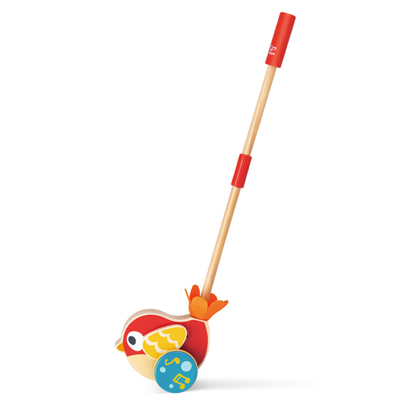 Hape推推乐 儿童学步玩具拖拉单杆木头可拆卸1-3周岁男女小孩 E0353 莉莉鸟音乐推推乐