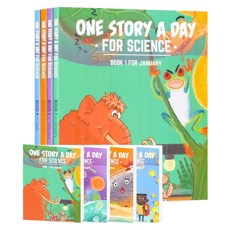【4册科普】365天天故事系列（12本）one story a day （加拿大的英语阅读课，带给孩子温暖纯真的故事）亲自英语课外阅读绘本 [平装]