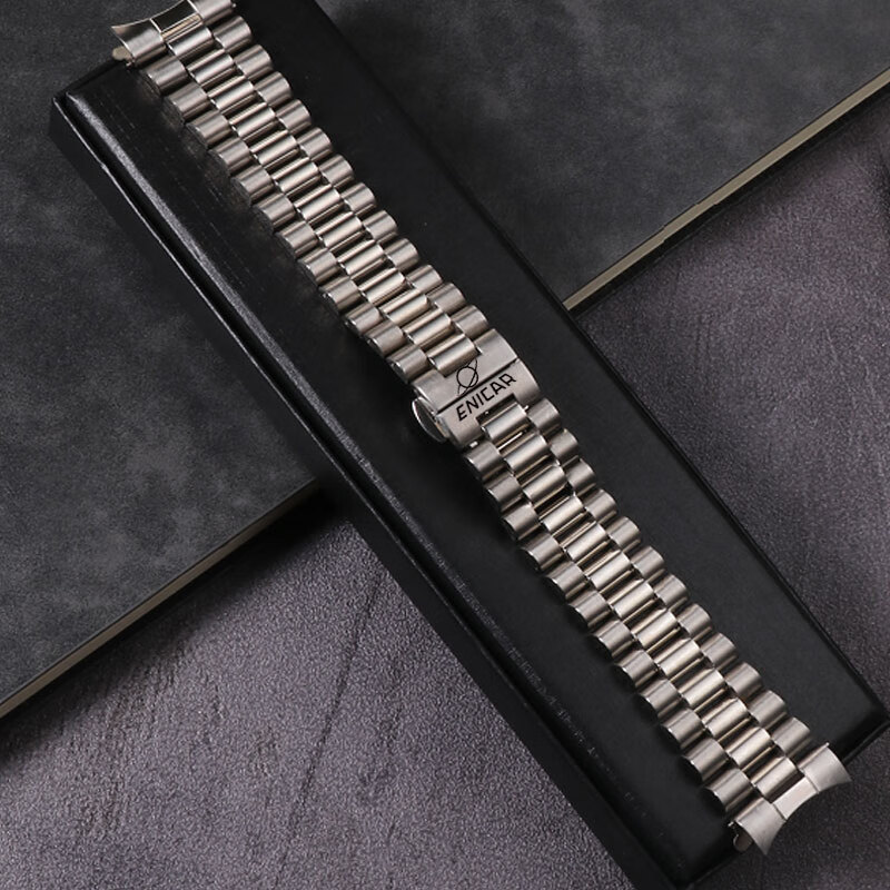 适用原装enicar英纳格手表带双按扣钢带3169 /1165男女不锈钢表链