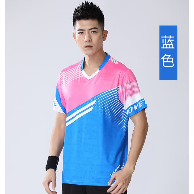 啄木鸟品牌羽毛球服套装男款女装训练服单上衣衣服比赛短袖乒乓球服