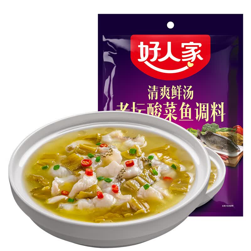 好人家 老坛酸菜鱼调料390g 清爽鲜汤酸汤鱼酸汤肥牛底料调味品