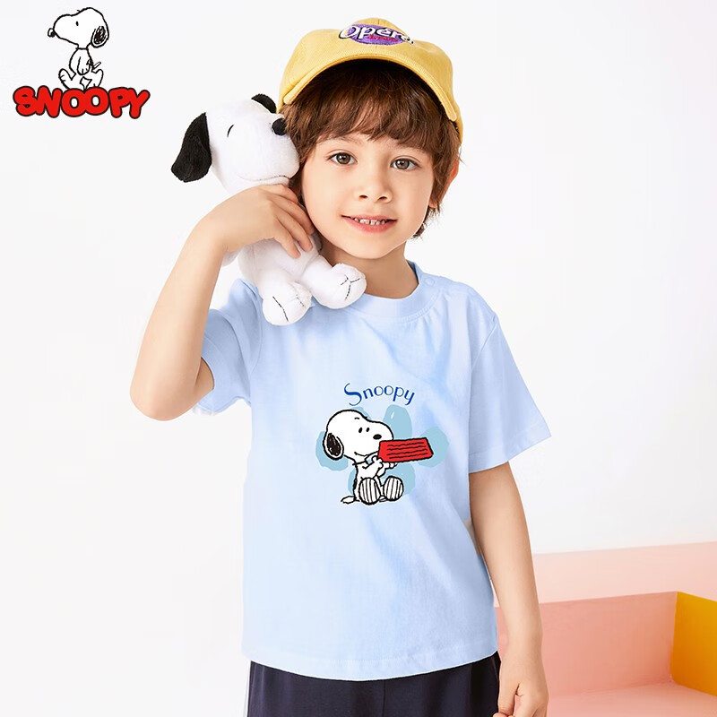 snoopy史努比童装男童t恤儿童短袖上衣中小童休闲宝宝衣服半袖夏季