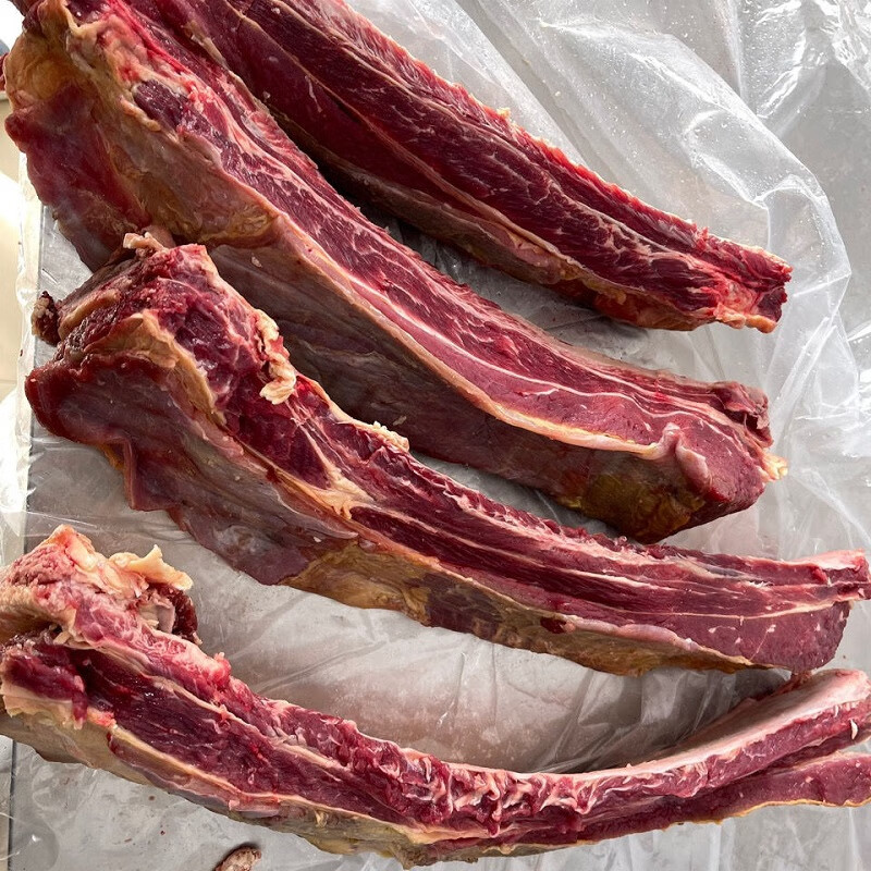 舍曼内蒙古黄膘牛排 散养黄牛肉牛肋排牛仔骨新鲜生牛肉 牛肋排(每块10厘米左右) 5斤+(韭菜花酱炖肉料)