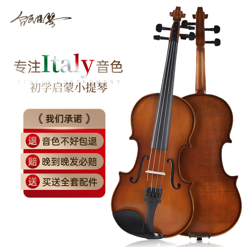 台氏考级小提琴实木初学者手工儿童成人演奏级小提琴入门练习用琴乐器 身高155～220cm选用 4/4尺寸
