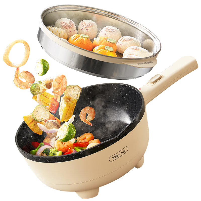小熊(bear)电炒锅 电火锅 电煮锅 蒸锅 电锅一体多功能炒菜多用途家用