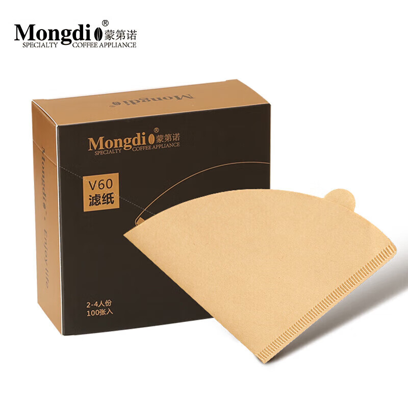 mongdio 咖啡滤纸v60 滴漏式手冲咖啡过滤纸02型100片2-4人份
