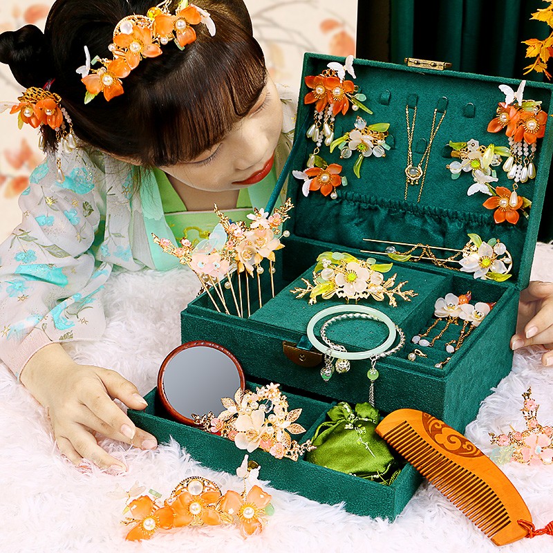 12女童玩具6一8儿童小女生15新年 【玲珑琉璃】古风发饰套装14件套