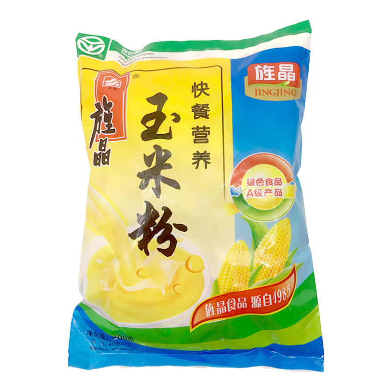 旌晶400克x5袋 快餐營(yíng)養玉米糊不加糖玉米粉 沖飲玉米粥即食速食粥