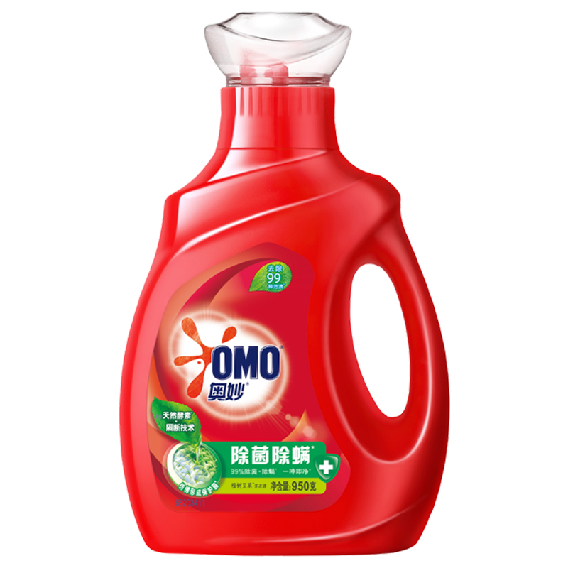 奥妙(OMO)洗衣液 除菌除螨950g 酵素清洁护衣 洗衣液持久留香 家庭必备量贩装 除菌除螨 950g 一瓶