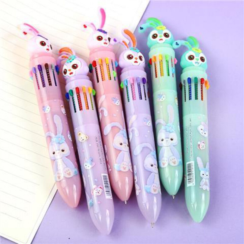 迦南歌基 可爱星黛露圆珠笔彩色多功能按动网红多色迪士尼兔子油笔