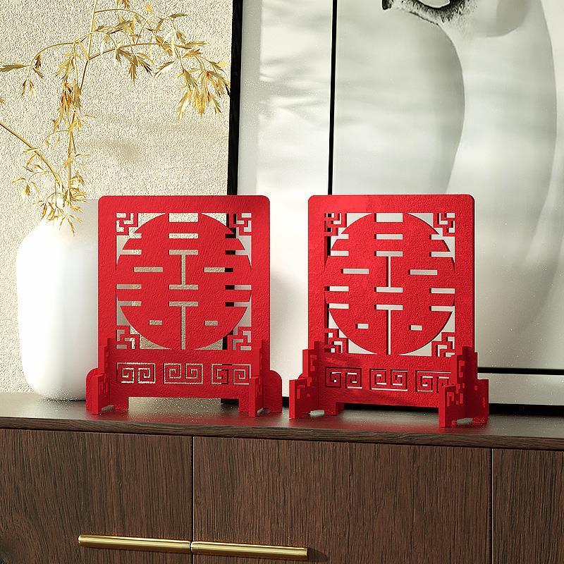 今报喜 jibcx立体喜字小摆件新款婚房装饰布置摆台创意喜庆摆件幸结婚