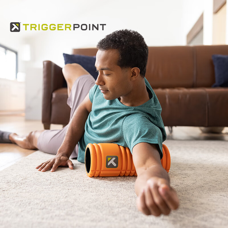 TRIGGERPOINT进口泡沫轴肌肉放松专业瑜伽柱按摩棒滚轴轮狼牙棒健身运动器材 橙色/约33cm空心款/软硬适中