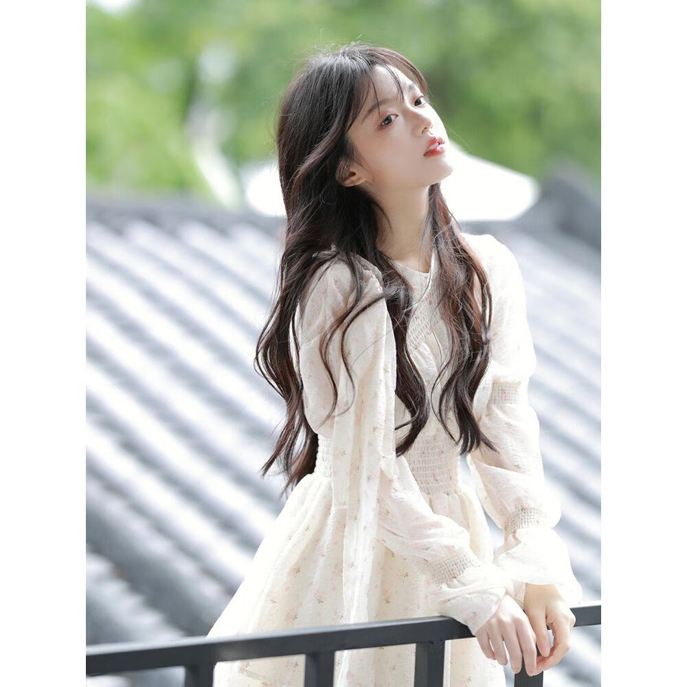 爱麦依春款甜美风连衣裙学院风绝美碎花连衣裙女早春2023年法式漂亮