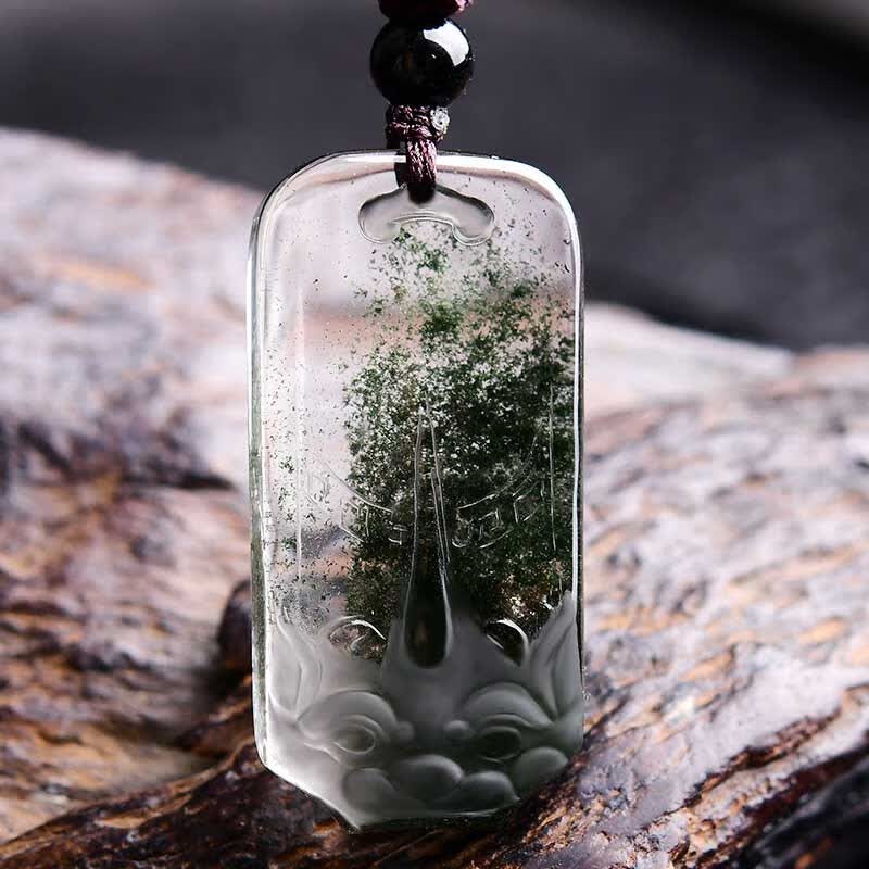 慈灵阁绿幽灵貔貅吊坠平安无事牌瑞兽貔貅绿水晶生肖本命年项链挂件
