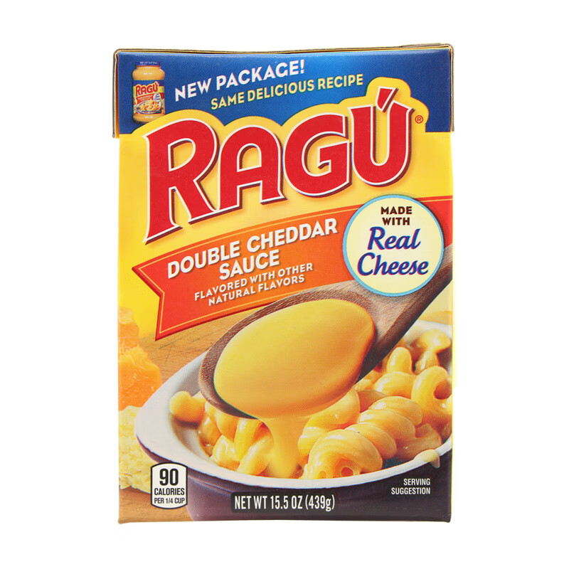 乐鲜双重(ragu)切达芝士调味酱439g/盒 美国进口 汉堡热狗奶酪意面