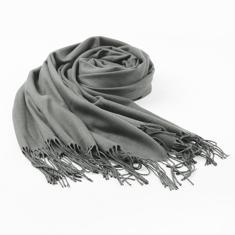 达芬奇密码 冬季百搭厚款保暖围巾女士披肩仿羊毛男士红品本命年订制LOGO 银灰