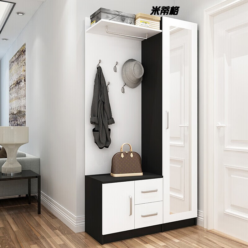 米蒂格门口鞋柜衣架一体挂衣柜加鞋柜鞋柜现代简约门厅柜挂衣架客厅