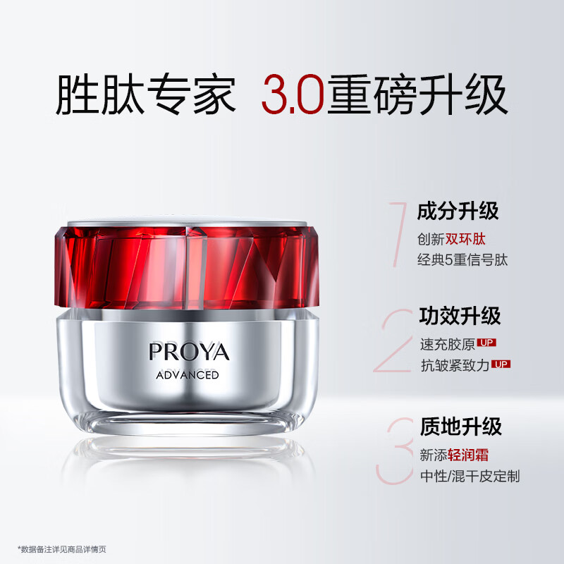 珀莱雅全新升级红宝石面霜3.0（轻润霜）50g*2（含附件到手2件）