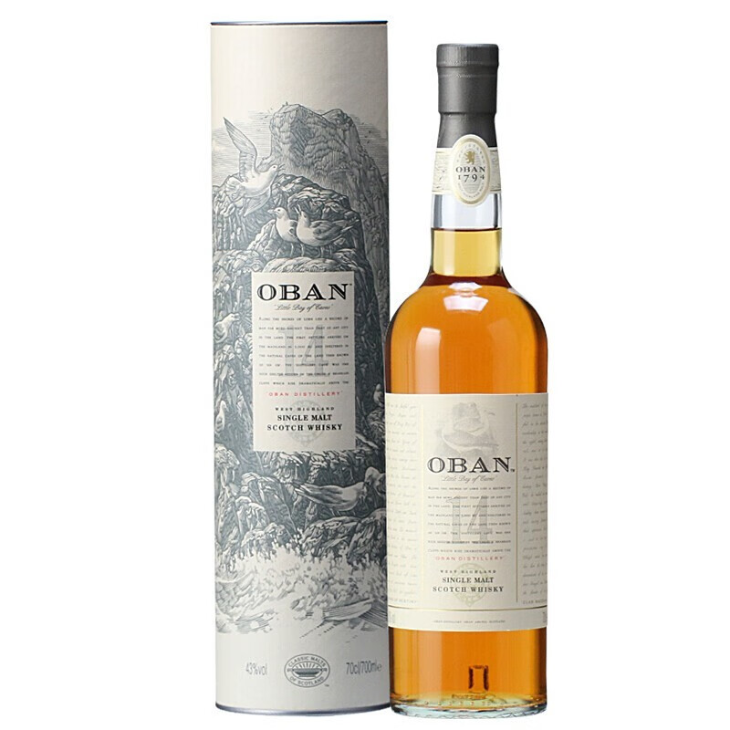 欧本 oban 单一麦芽苏格兰威士忌 高地产区 进口洋酒 欧本14年700ml