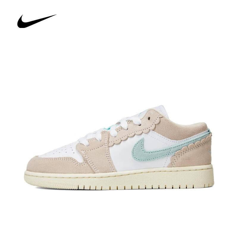 NIKE（滔搏运动）耐克女大童AIR JORDAN 1 LOW SE EDG GG篮球鞋 DZ5356-800 38.5