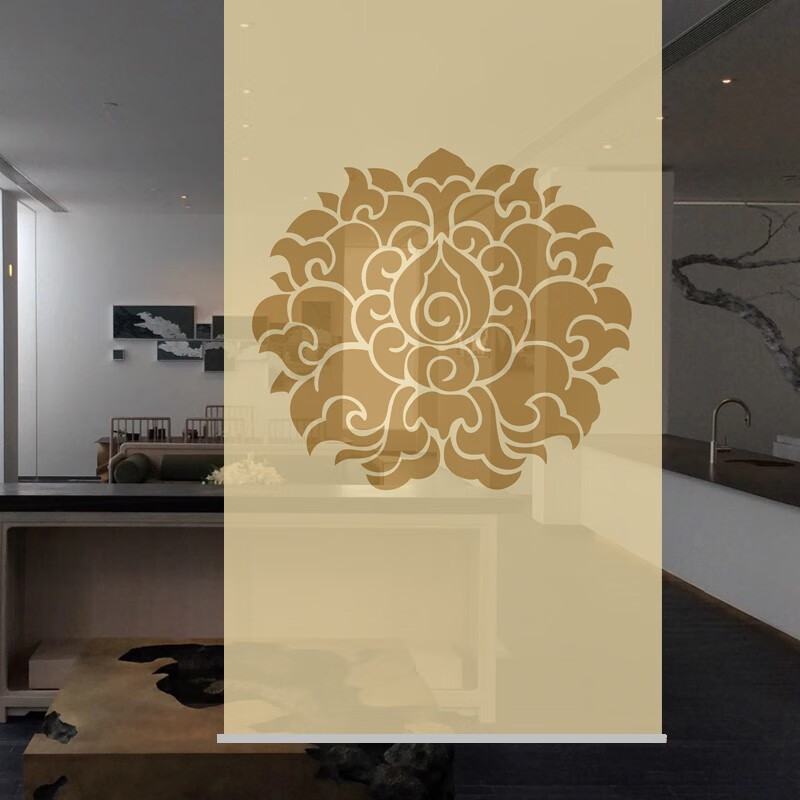 百圣牛屏风佛堂挂帘 办公居家门帘软隔断玄关卷帘 窗帘遮光帘佛像系列