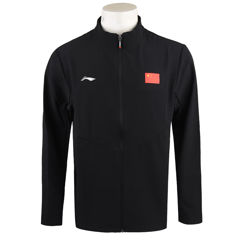 2021款 李宁乒乓球服运动服男款套装比赛服套服 AYYR437-2 运动外套_黑色 XL