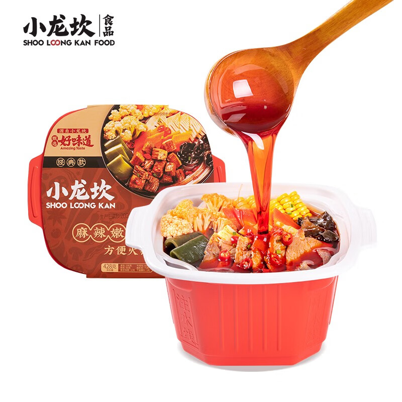 小龙坎 自热火锅 麻辣嫩牛肉428g自煮即食速食懒人小火锅方便食品 沸腾牛肉380g自热火锅2盒