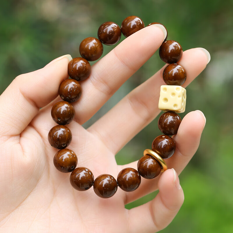 eck紫金鼠光珠鼠手串正圆三眼菩提子光珠男女士原籽发财文玩 a 精品无