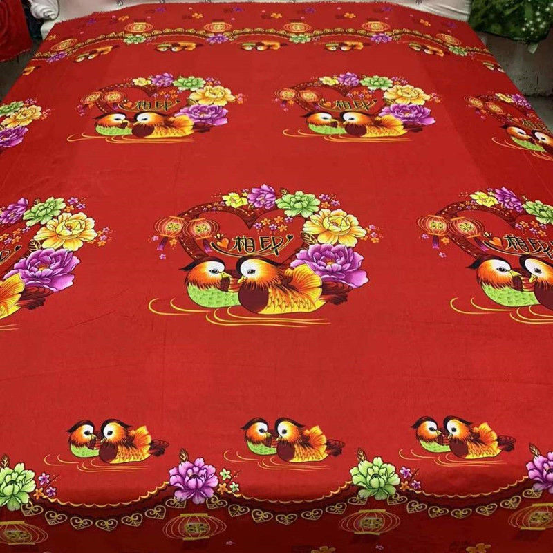 萌依儿红布棉布料处理布料布头两米一大块布印花磨毛可做床单被罩柔的