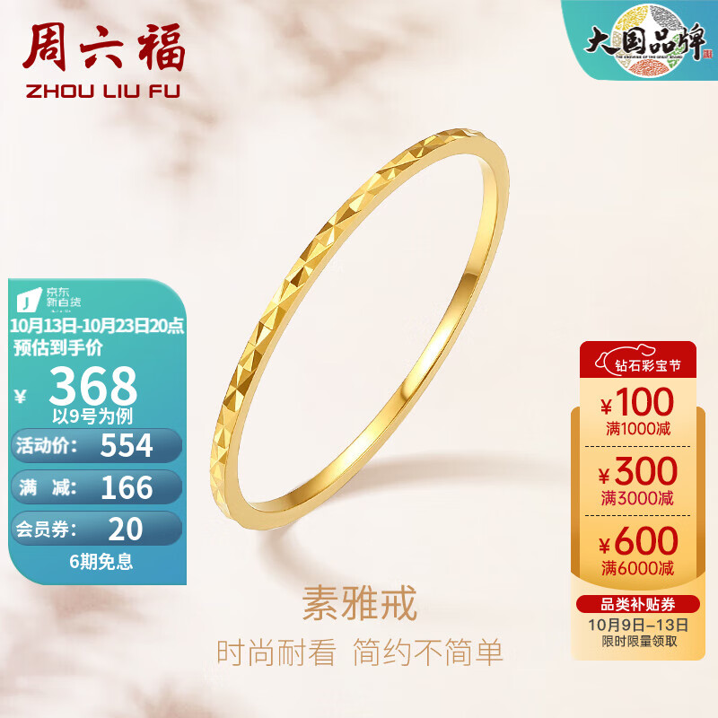 周六福（ZLF）18K金戒指女彩金素圈戒指简约尾戒生日礼物 13号（0.4-0.7g)使用感如何?