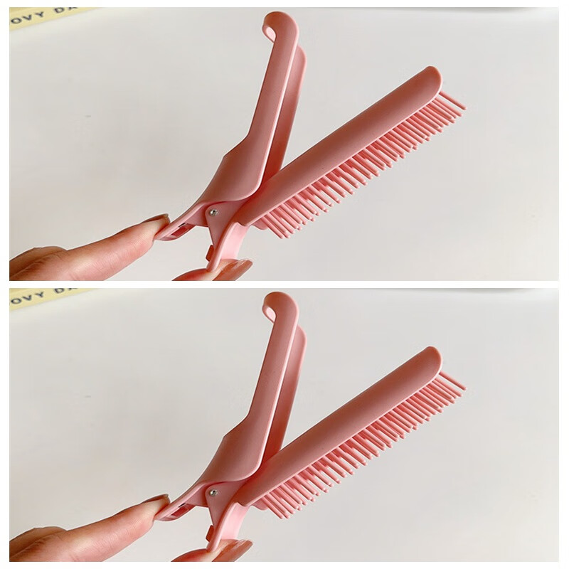 高颅顶刘海卷发筒发夹头发发根头顶蓬松夹梳子高颅顶夹子女 粉色一对装