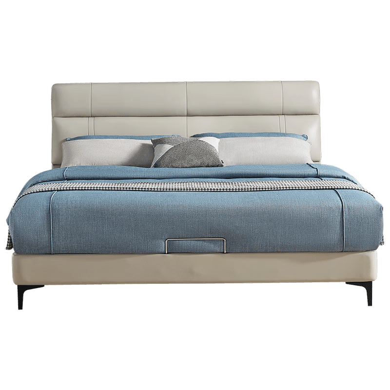 ���ڲ�����ȫ�ѣ�QUANU��ͷ��ţƤ��������˫�˻鴲��ʽ����Ƽ�����1.8��2��˫�˴� ��ǳ�׻ҡ�1.8*2mƤ�� 1852.12Ԫ(������)