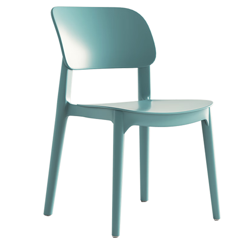 木匠印记椅子北欧网红现代简约单人靠背塑料餐椅家用加厚北欧休闲办公椅子 卡其色